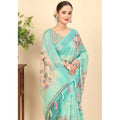 Women's Cotton Silk Floral Printed Saree With Unstitched Blouse 5.5Mtr (Multicolor)