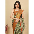 Women's Cotton Silk Floral Printed Saree With Unstitched Blouse 5.5Mtr (Multicolor)