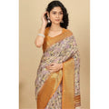 Women's Cotton Silk Floral Printed Saree With Unstitched Blouse 5.5Mtr (Lavender)