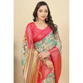 Women's Cotton Silk Floral Printed Saree With Unstitched Blouse 5.5Mtr (Multicolor)