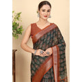 Women's Cotton Silk Printed Saree With Unstitched Blouse 5.5Mtr (Multicolor)