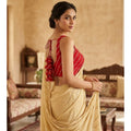 Women's Silk Embellished Sweetheart Neck Sleeveless Readymade Padded Blouse (Red, Size 38)
