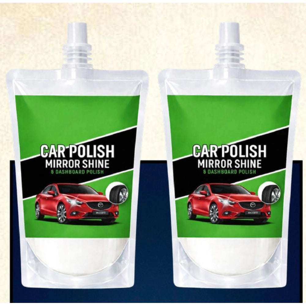 Pack of 2 Car and Bike Polish Mirror Shine Liquid Pouches 100 ML