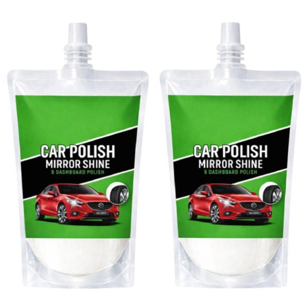 Pack of 2 Car and Bike Polish Mirror Shine Liquid Pouches 100 ML