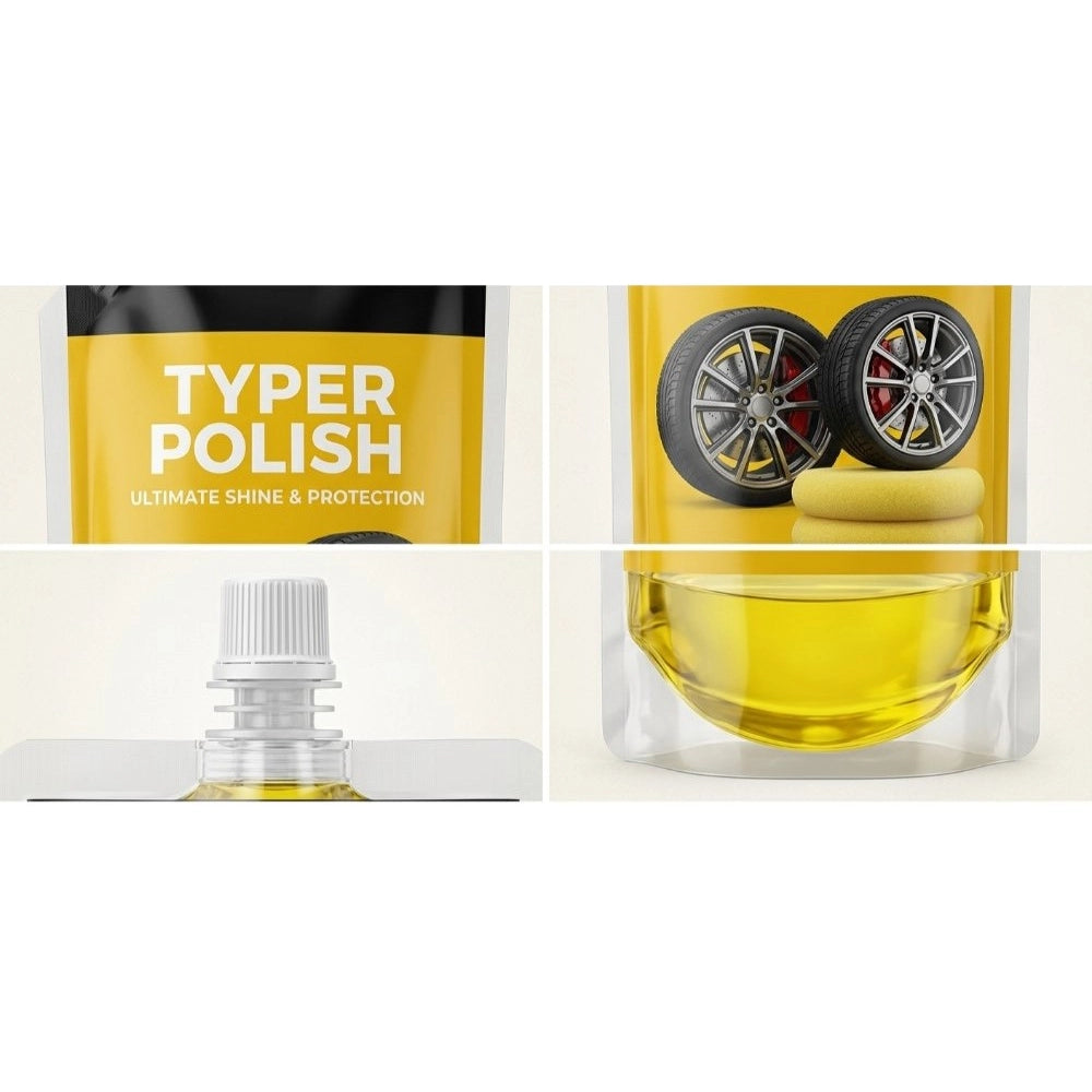 Pack of 2 Ultra Tyre Shine &amp; Polish Liquid Pouches 100 ML
