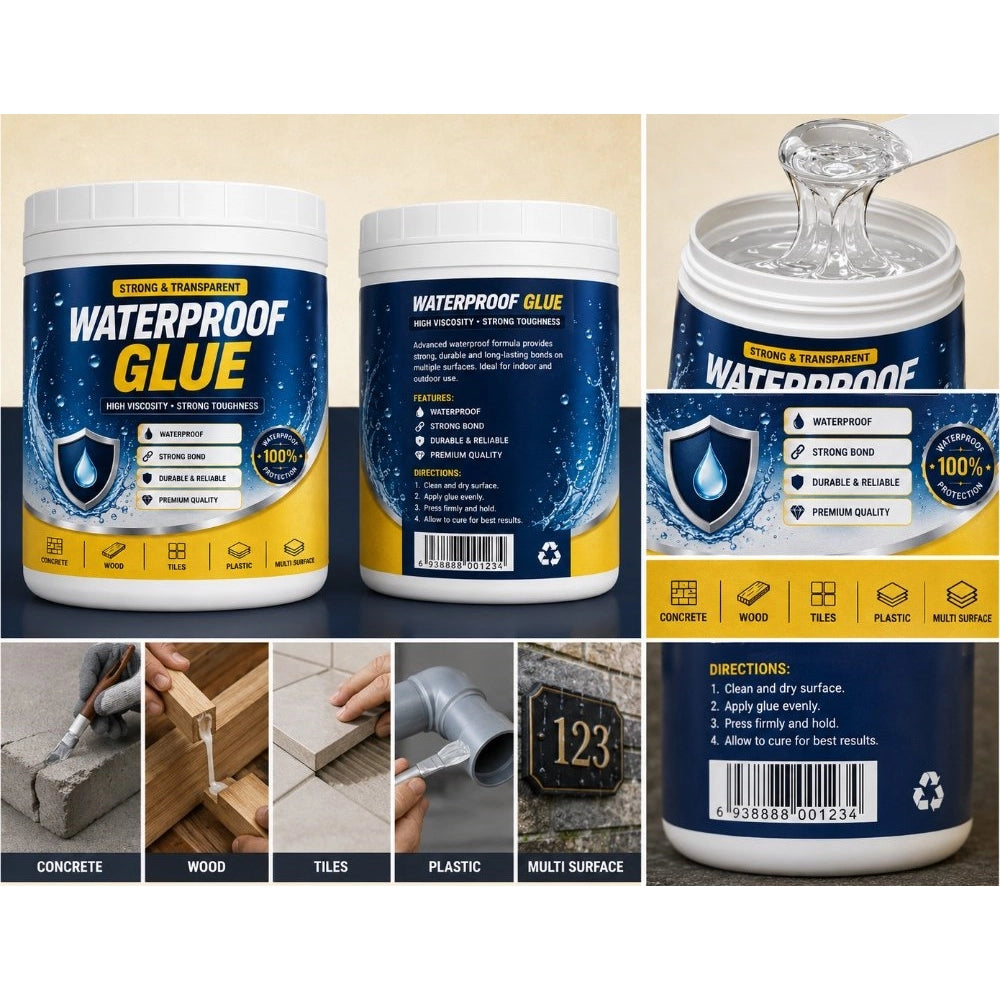 Pack of 2 Transparent Waterproof Glue 100 ML