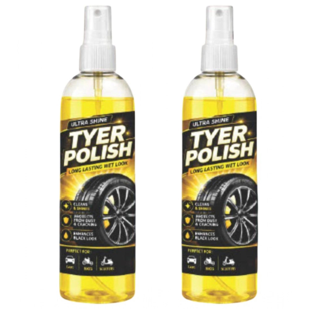 Pack of 2 Deep Black Tyer Polish Liquid Spray Bottle 100 ML