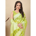 Women's Art Silk Jacquard Printed Saree With Unstitched Blouse 5.5Mtr (Light Green)