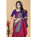 Women's Cotton Blend Checkered Saree With Unstitched Blouse 5.5Mtr (Pink)