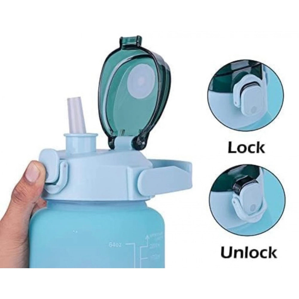 3 Pcs Motivational Leakproof Tritan Water Bottles (Multicolor)