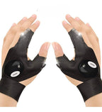 1 Pair LED Flashlight Gloves (Black)