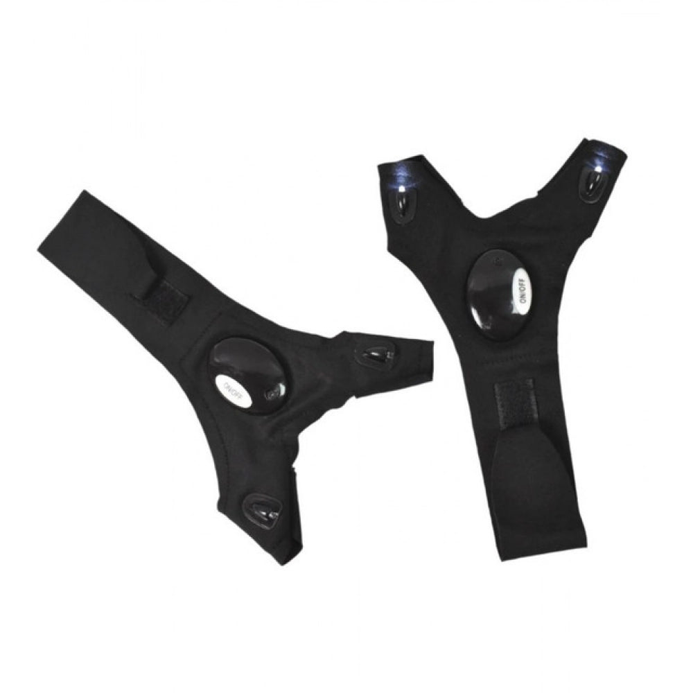 Pack of 2 LED Flashlight Gloves (Black)