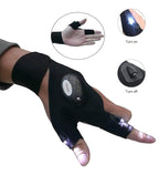 1 Pair LED Flashlight Gloves (Black)