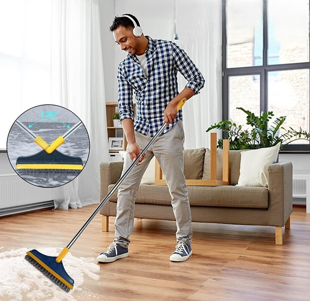 Generic - 2 in 1 Scrape Floor Scrubbing Brush (Multicolor)