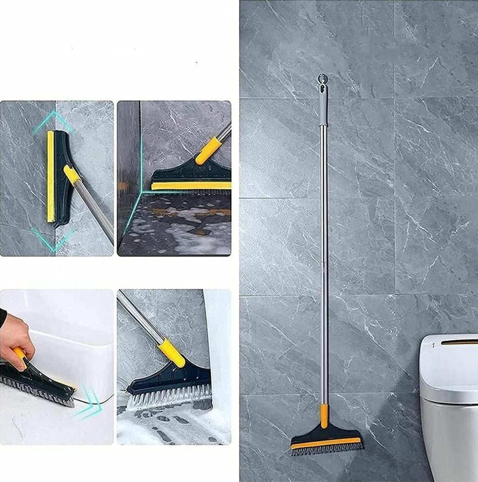 Generic - 2 in 1 Scrape Floor Scrubbing Brush (Multicolor)