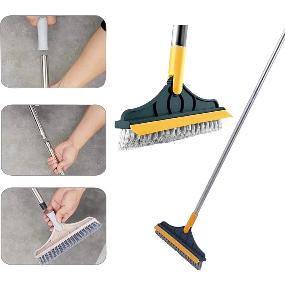 Pack of 2 2 in 1 Scrape Floor Scrubbing Brush (Multicolor)