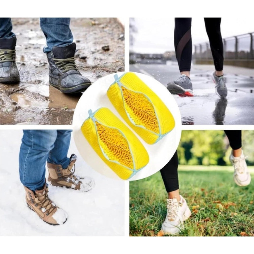 Pack of 2 Shoe Washing Machine Bag (Yellow)