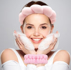 Spa Headband And Wristband Set (Pink)
