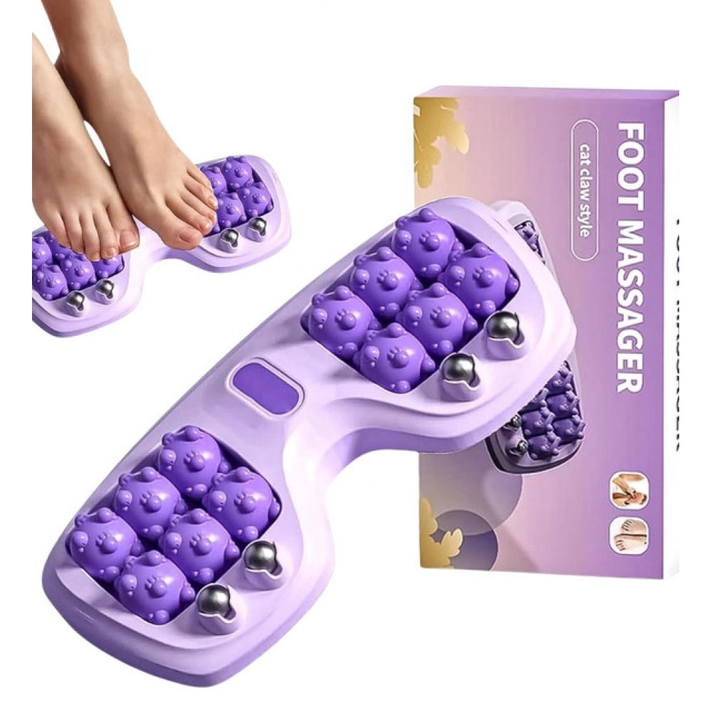 Pack of 2 Portable Double Foot Massage Roller (Purple)