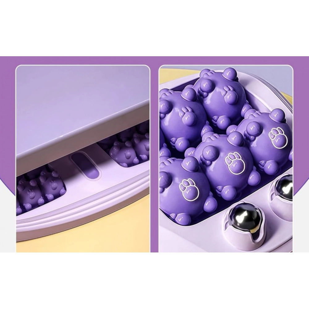 Pack of 2 Portable Double Foot Massage Roller (Purple)