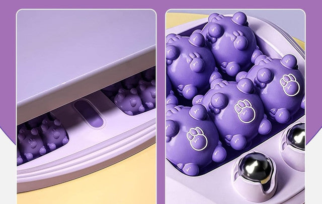 Generic Portable Double Foot Massage Roller (Purple)