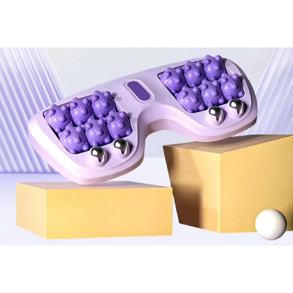 Pack of 2 Portable Double Foot Massage Roller (Purple)