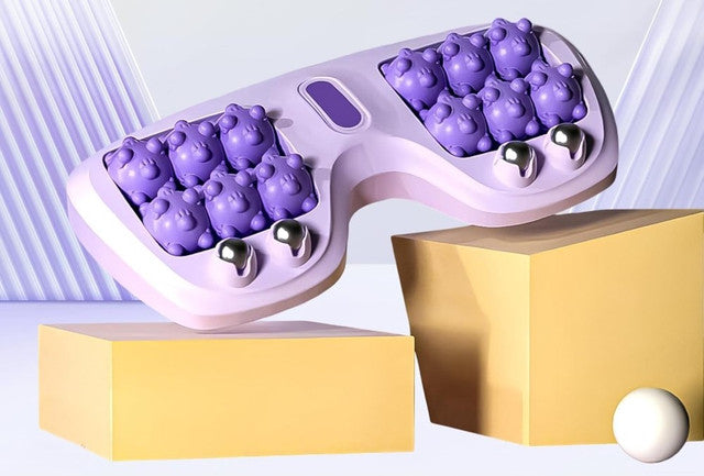 Generic Portable Double Foot Massage Roller (Purple)