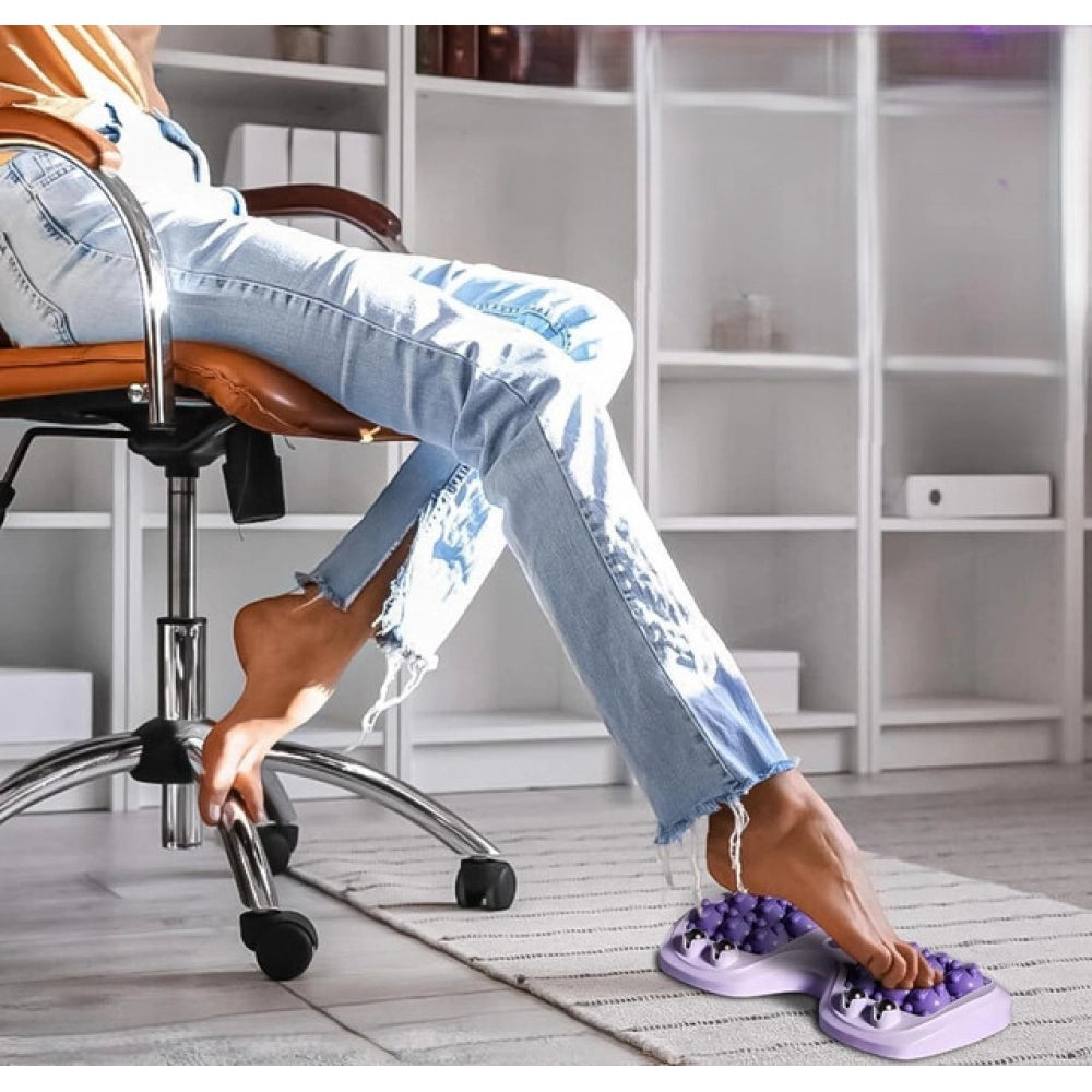 Pack of 2 Portable Double Foot Massage Roller (Purple)