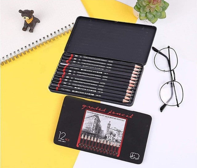 Generic - 12 pcs Art Pencil Kit Set (Black)