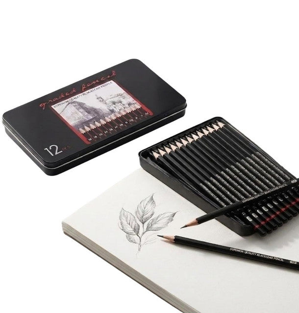 Generic - 12 pcs Art Pencil Kit Set (Black)