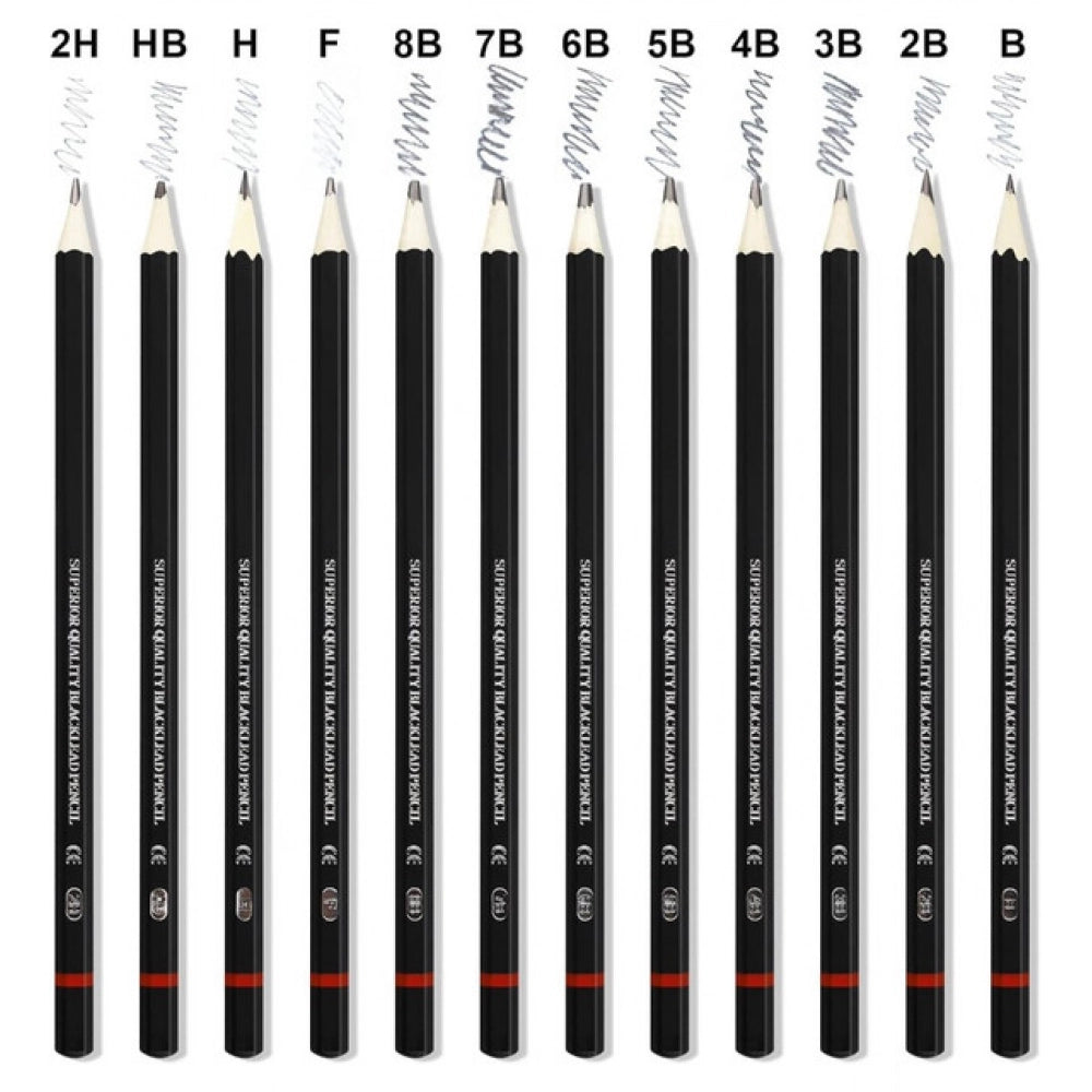 Pack of 2 12 pcs Art Pencil Kit Set (Black)