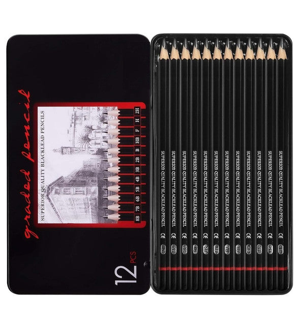 Generic - 12 pcs Art Pencil Kit Set (Black)