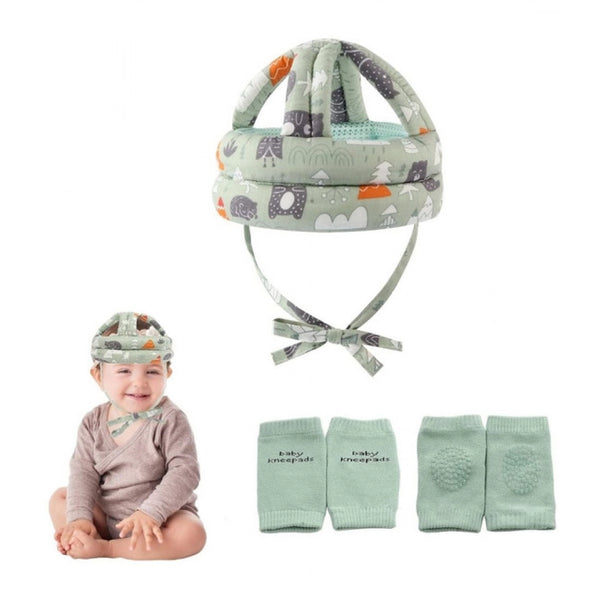 Pack of 2 Baby Safety Helmet (Green)