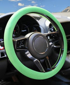Universal Soft Silicone Steering Wheel Cover (Green)