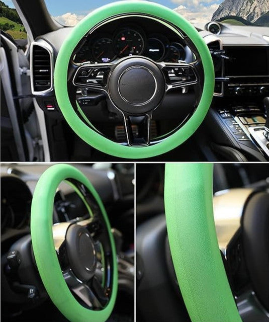 Generic Universal Soft Silicone Steering Wheel Cover (Green)