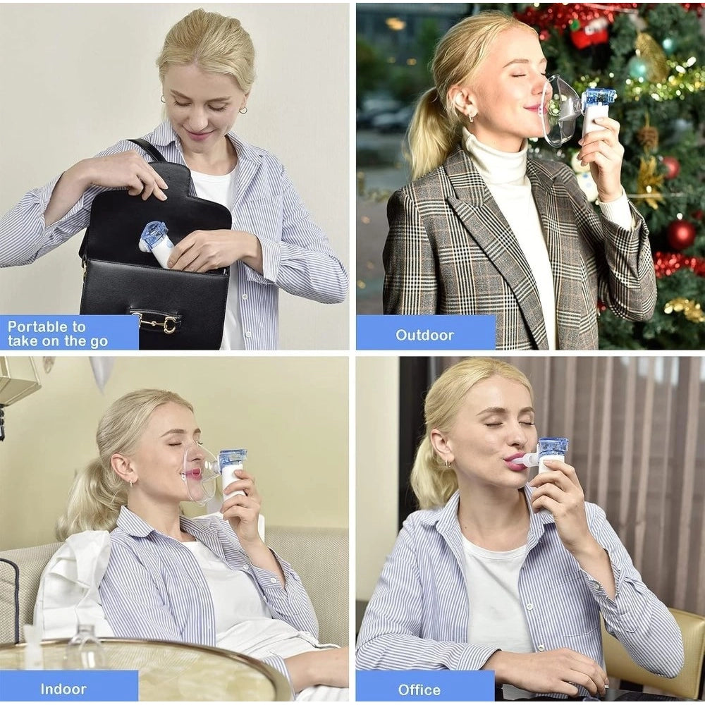 Pack of 2 Mini Portable Mesh Nebulizer (Multicolor)