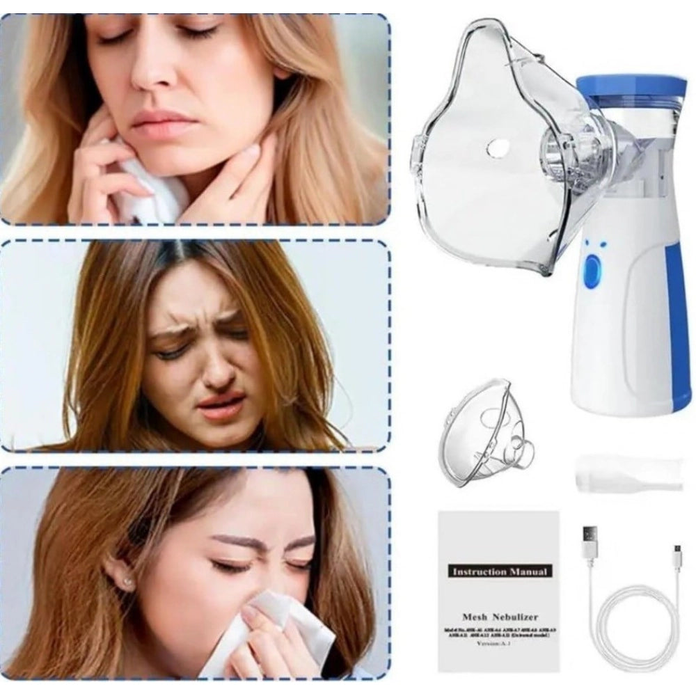 Pack of 2 Mini Portable Mesh Nebulizer (Multicolor)