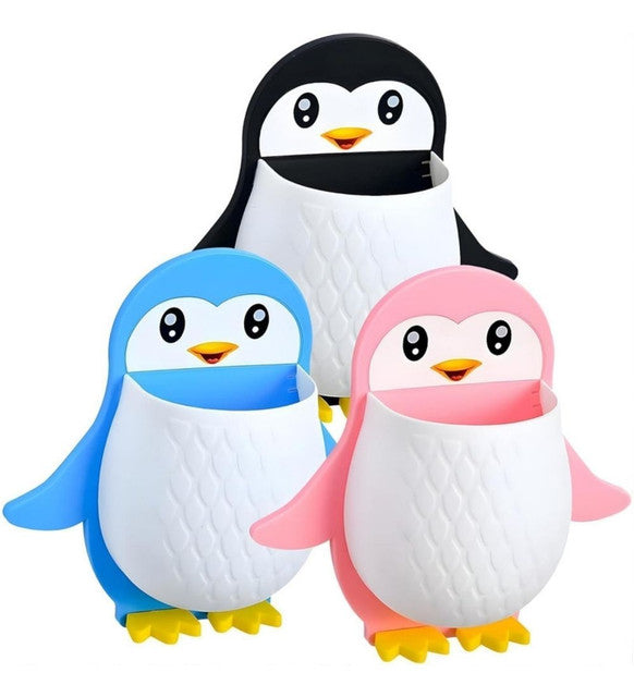 Generic Wall Mounted Penguin Design Toothpaste Holder (Multicolor)