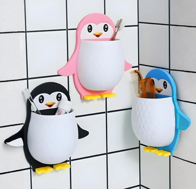 Generic Wall Mounted Penguin Design Toothpaste Holder (Multicolor)
