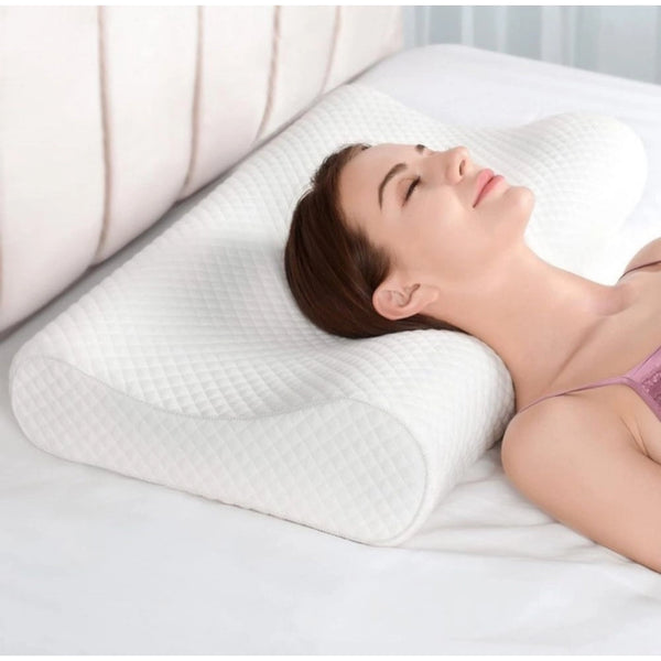 Memory Foam Orthopedic Neck Pillow (White)