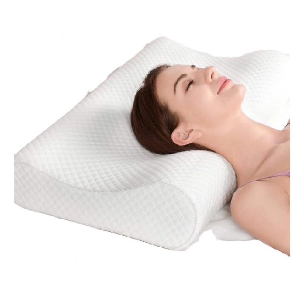 Memory Foam Orthopedic Neck Pillow (White)
