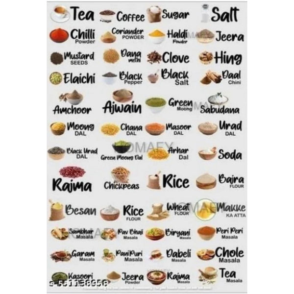Pack of 3 Kitchen Masala Sticker (Multicolor)