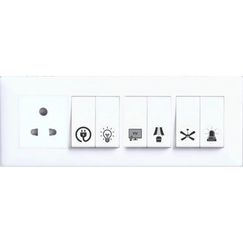 Pack of 3 Switch Board Sticker (Black)