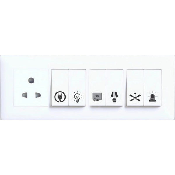 Pack of 3 Switch Board Sticker (Black)