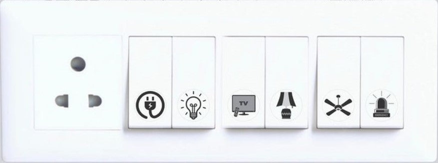 Generic Pack of 2 Switch Board Sticker (Black)