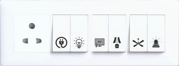 Pack of 2 Switch Board Sticker (Black)