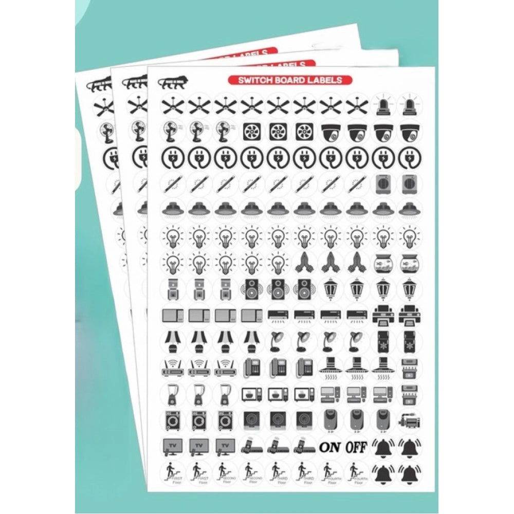 Pack of 3 Switch Board Sticker (Black)