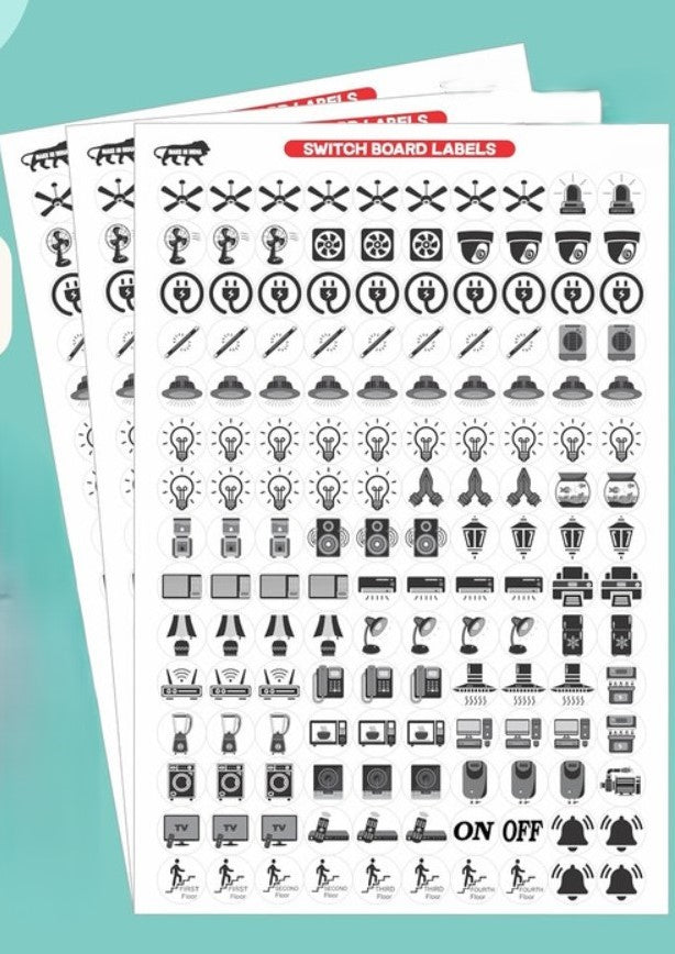 Generic Pack of 2 Switch Board Sticker (Black)