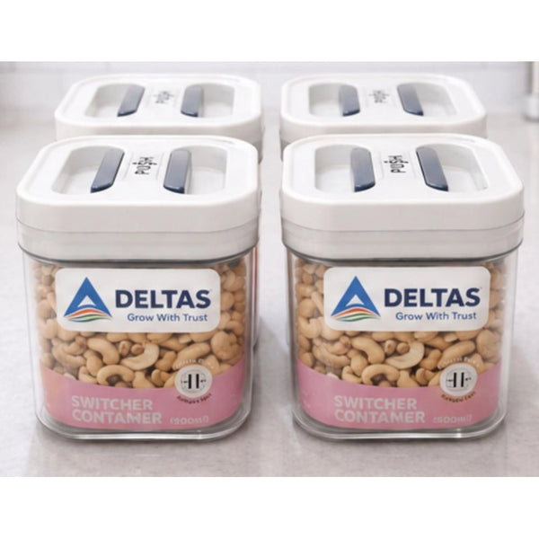Pack of 4 Switchers Airtight Storage Container Set 500 ML (White)