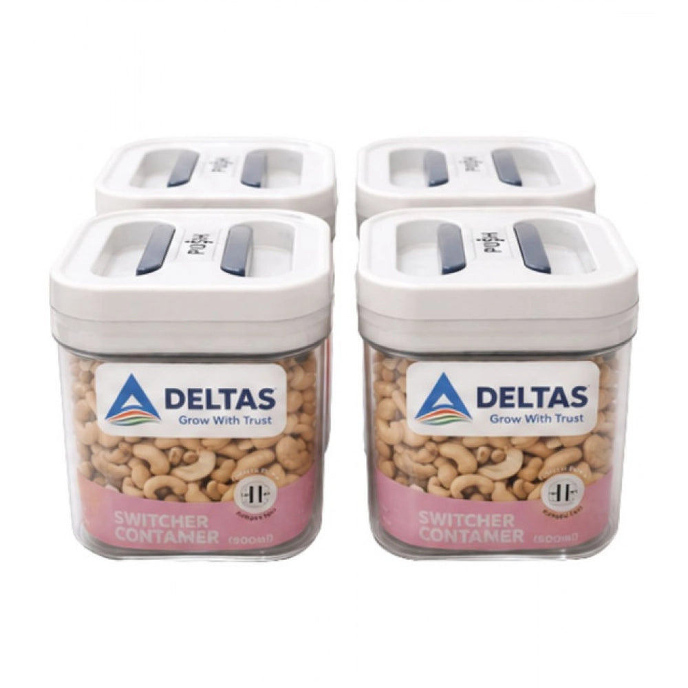 Pack of 4 Switchers Airtight Storage Container Set 500 ML (White)